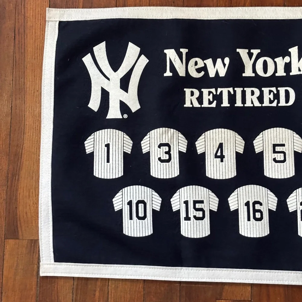 Mitchell & Ness New York Yankees Retired Numbers Wool Felt Banner Navy Blue USA